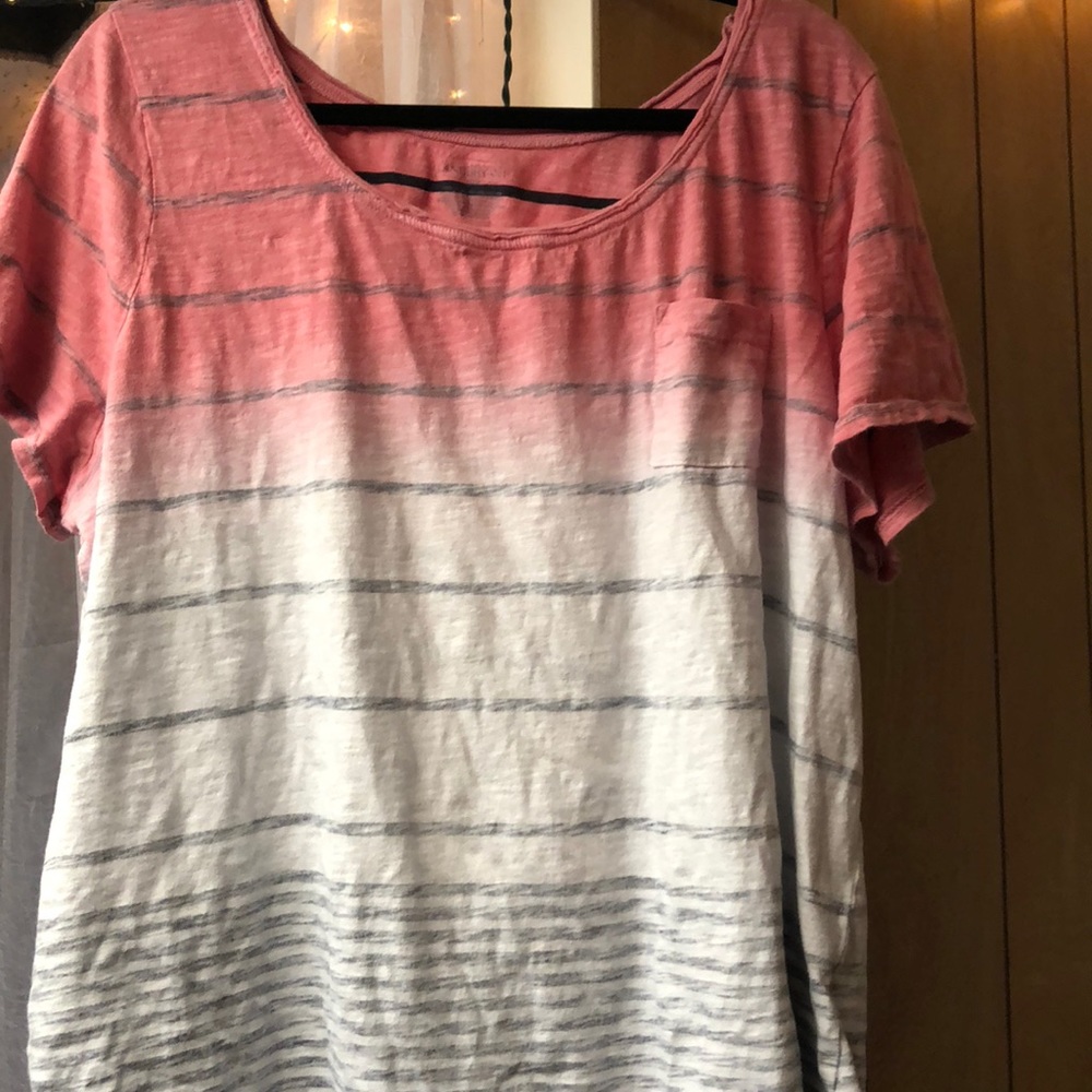Lane Bryant 22/24 striped salmon T-shirt